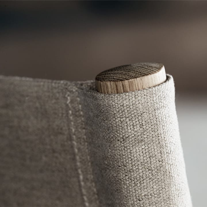 The Canvas Chair fåtölj, canvas svart, svartlackad ek, inkl. svart läder dyna Fredericia Furniture