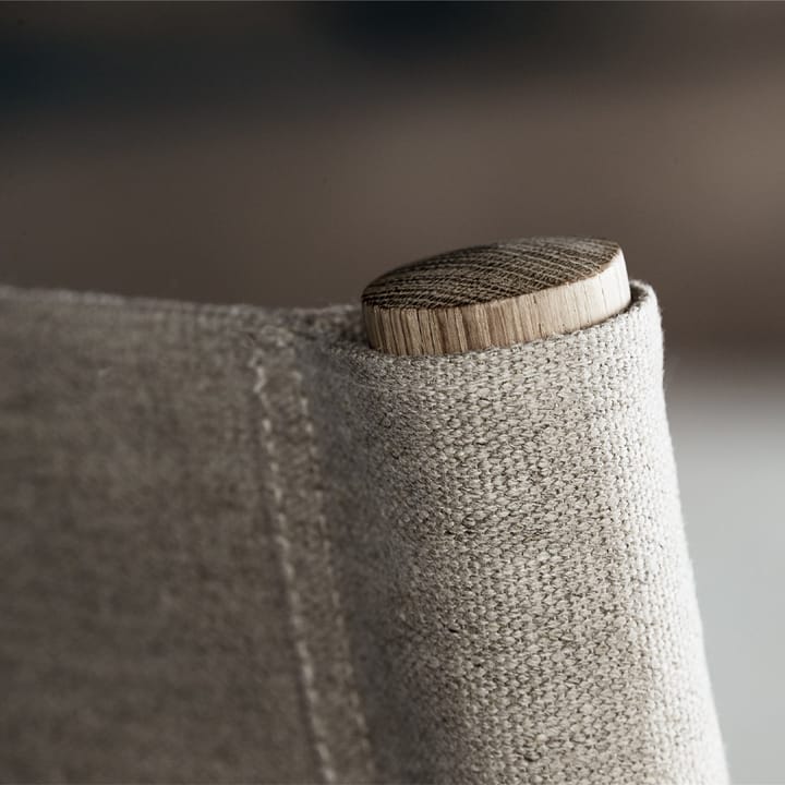 The Canvas Chair fåtölj - canvas svart, svartlackad ek, inkl. svart läder dyna - Fredericia Furniture