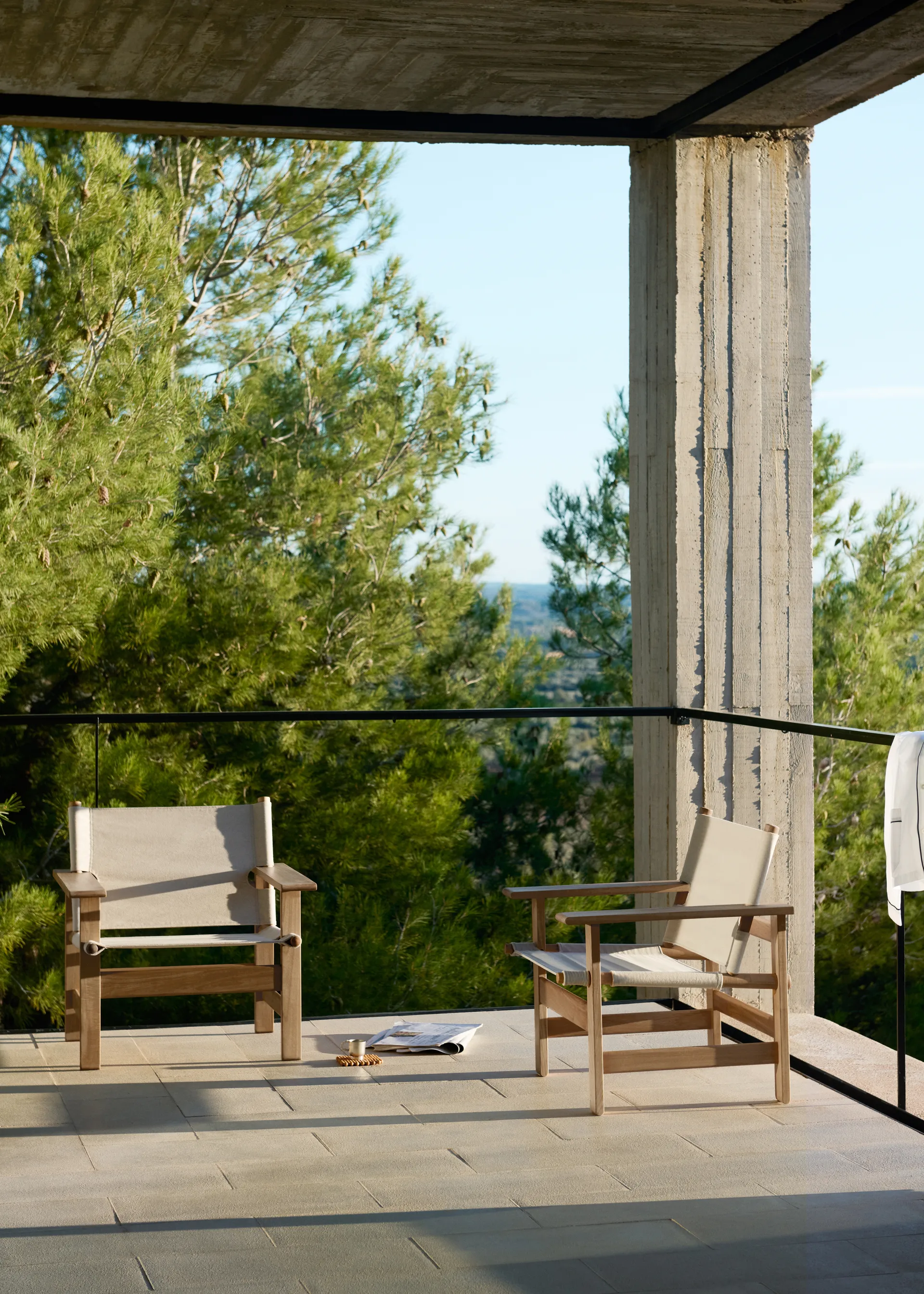 The Canvas Chair outdoor fåtölj, Teak-performance canvas Fredericia Furniture