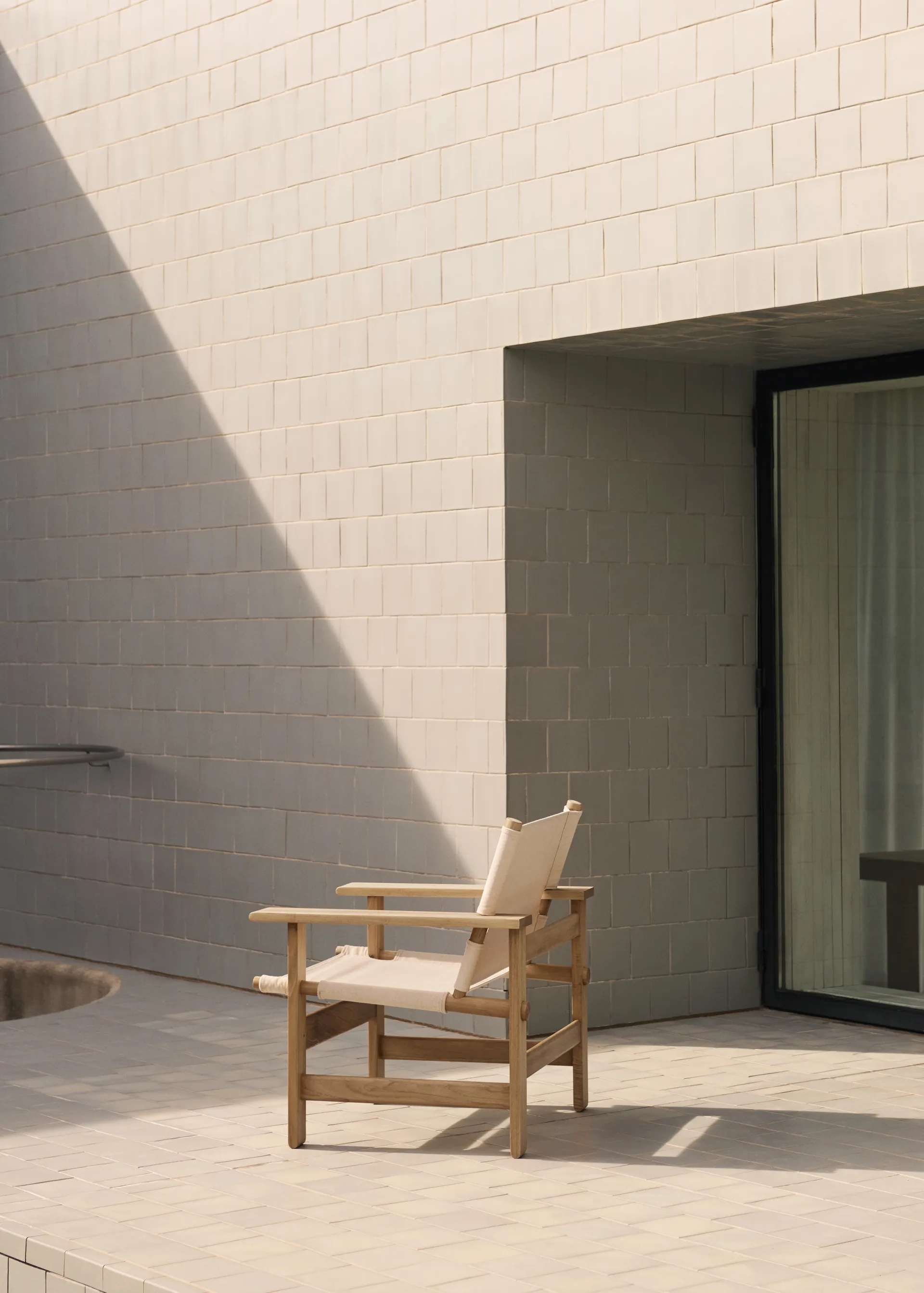The Canvas Chair outdoor fåtölj, Teak-performance canvas Fredericia Furniture