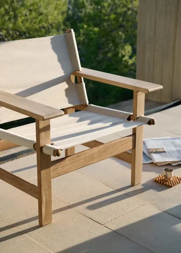 The Canvas Chair outdoor fåtölj - Teak-performance canvas - Fredericia Furniture