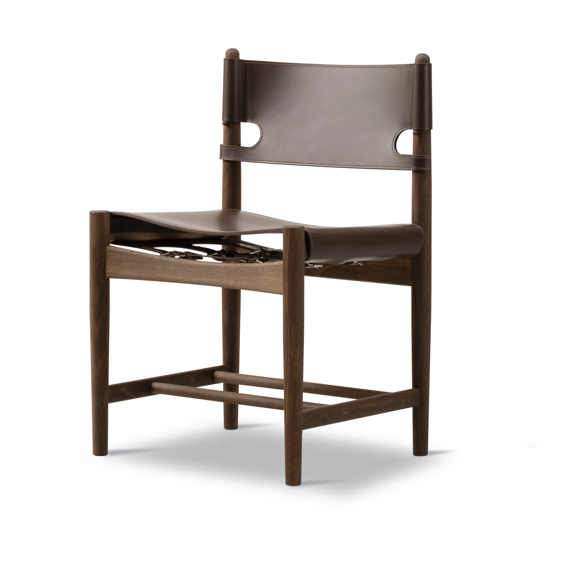 The Spanish Dining Chair, Läder mörkbrun-rökt ek Fredericia Furniture