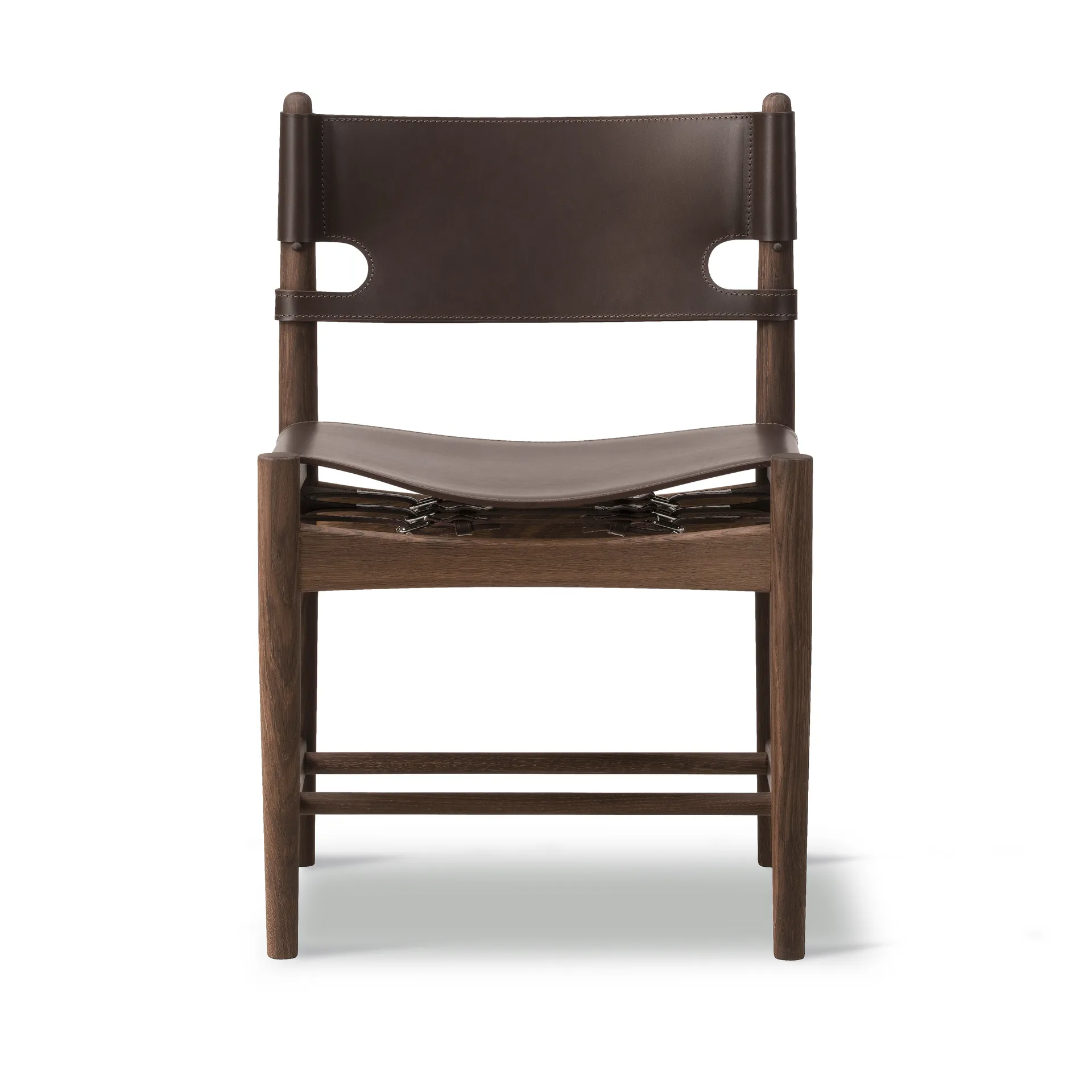 The Spanish Dining Chair, Läder mörkbrun-rökt ek Fredericia Furniture