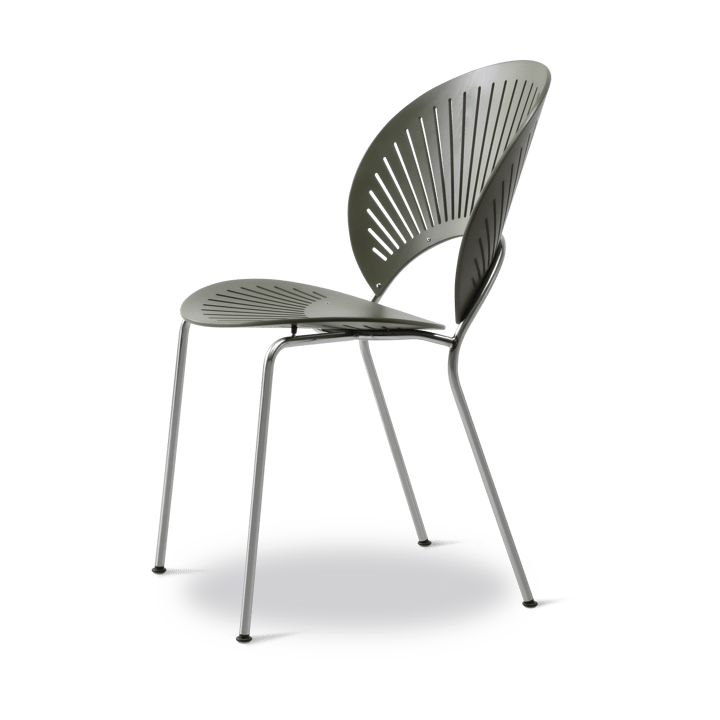 Trinidad 3398 stol, Khaki green-krom Fredericia Furniture