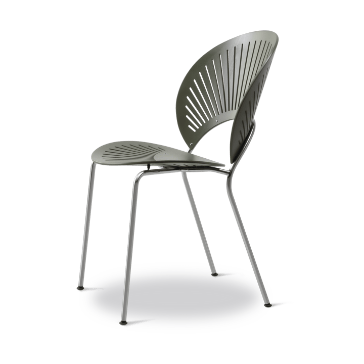 Trinidad 3398 stol - Khaki green-krom - Fredericia Furniture