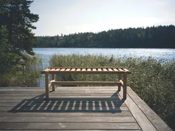 45 bänk - Teak, 135 cm - Fri Form