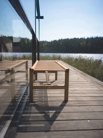 45 bänk - Teak, 135 cm - Fri Form