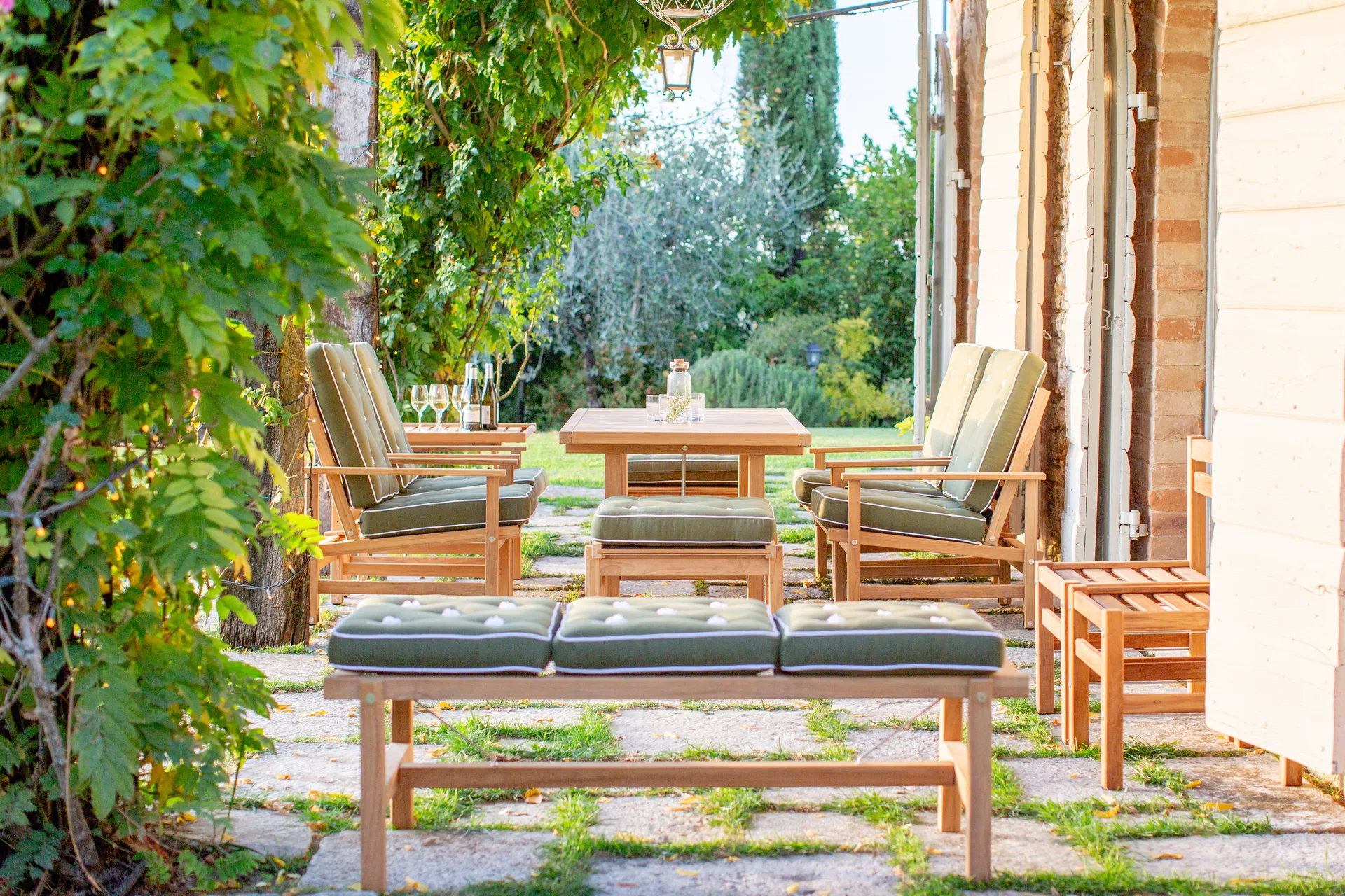 45 bänk, Teak, 135 cm Fri Form