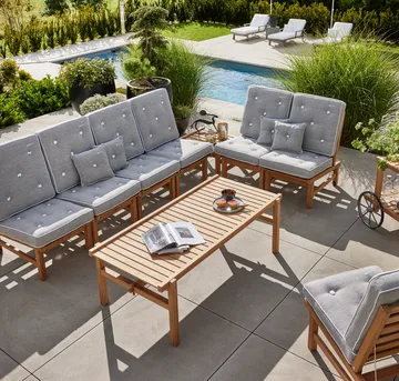 63 bord - Teak, 150x73x51 cm - Fri Form