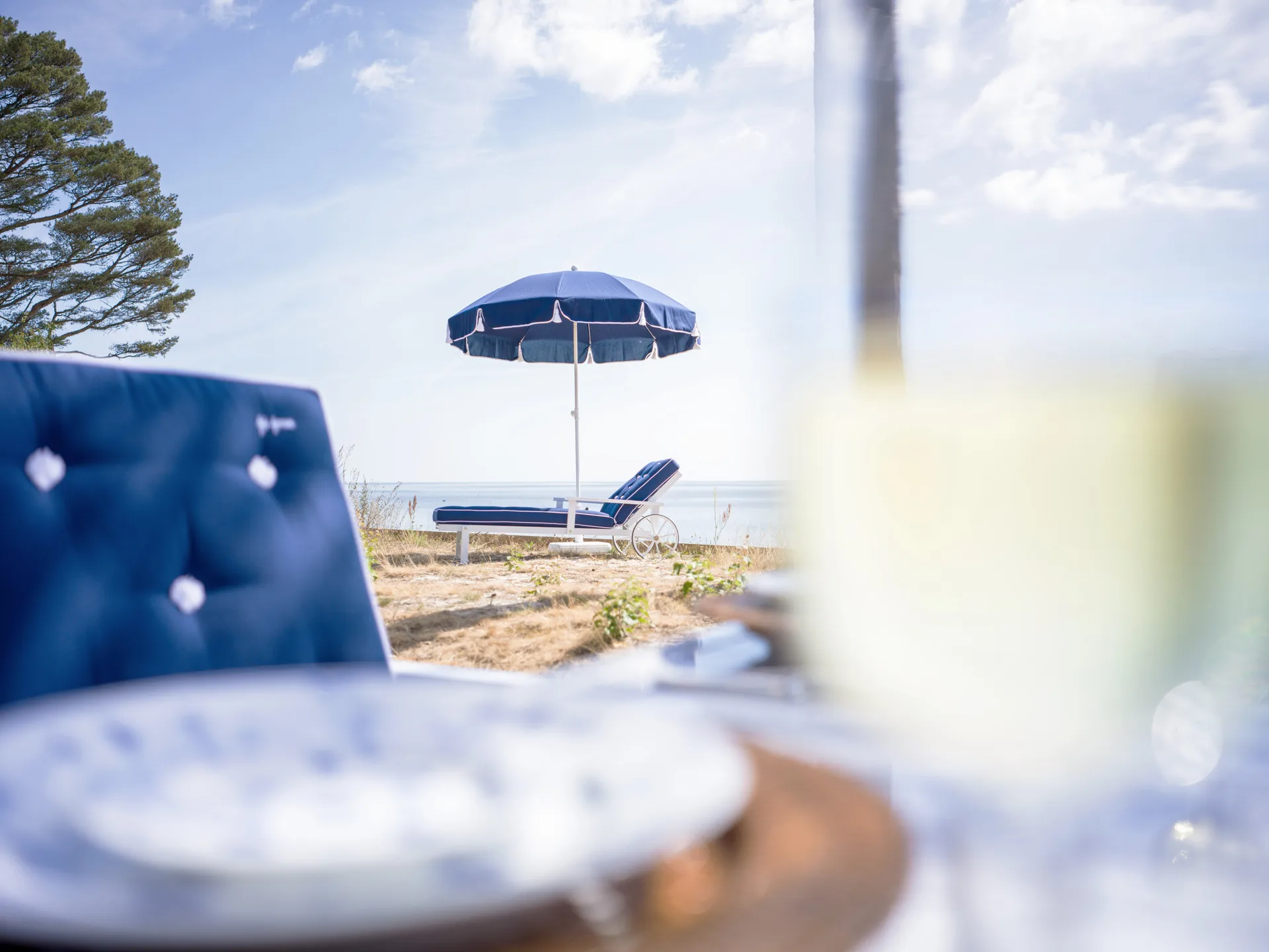 90 parasoll, Navy blue, Ø220 cm Fri Form