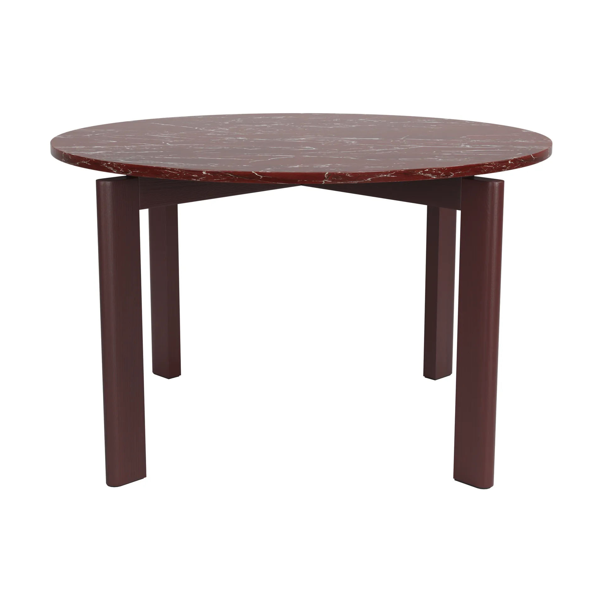 After matbord Ø120 cm, Polerad marmor-burgundy Fritz Hansen