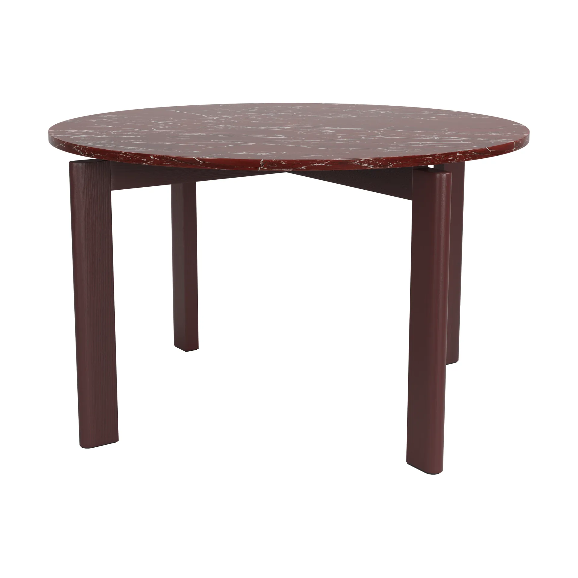 After matbord Ø120 cm, Polerad marmor-burgundy Fritz Hansen