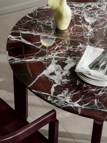After matbord Ø120 cm - Polerad marmor-burgundy - Fritz Hansen