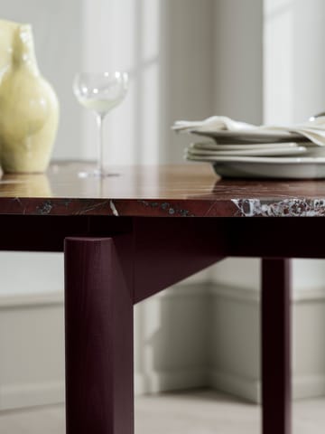 After matbord Ø120 cm - Polerad marmor-burgundy - Fritz Hansen