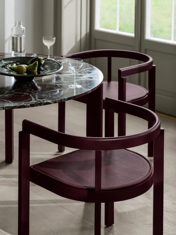 After matbord Ø120 cm - Polerad marmor-burgundy - Fritz Hansen