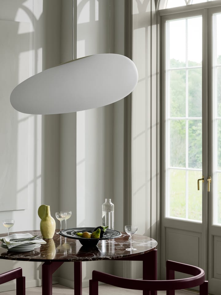 After matbord Ø120 cm, Polerad marmor-burgundy Fritz Hansen