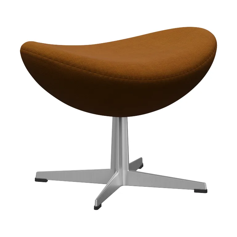 Ägget 3127 fotpall, Canvas 2 Dark Beige 0424 -steel Fritz Hansen