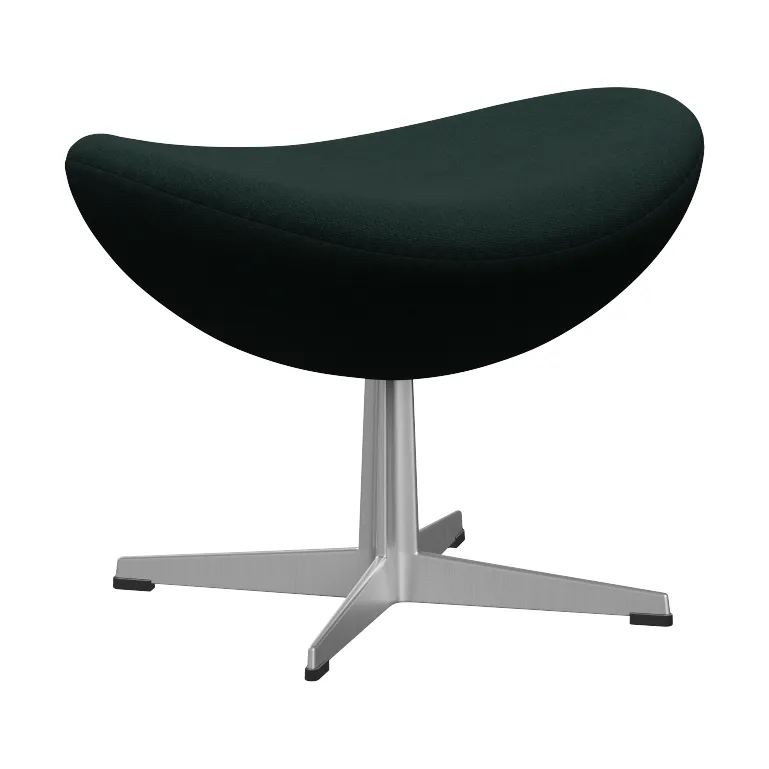 Ägget 3127 fotpall, Christianshavn Dark Green 1161-steel Fritz Hansen
