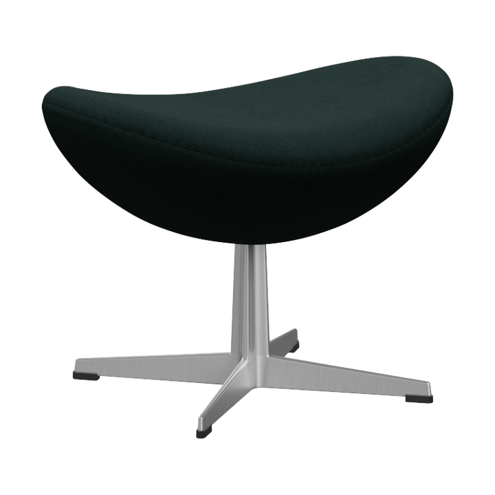 Ägget 3127 fotpall - Christianshavn Dark Green 1161-steel - Fritz Hansen