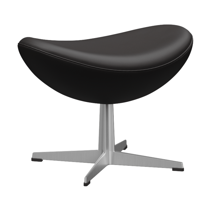 Ägget 3127 fotpall - Leather Aura Black Brown-steel - Fritz Hansen