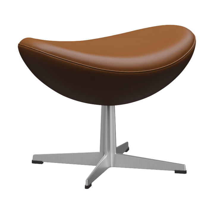 Ägget 3127 fotpall - Leather Aura Walnut-steel - Fritz Hansen