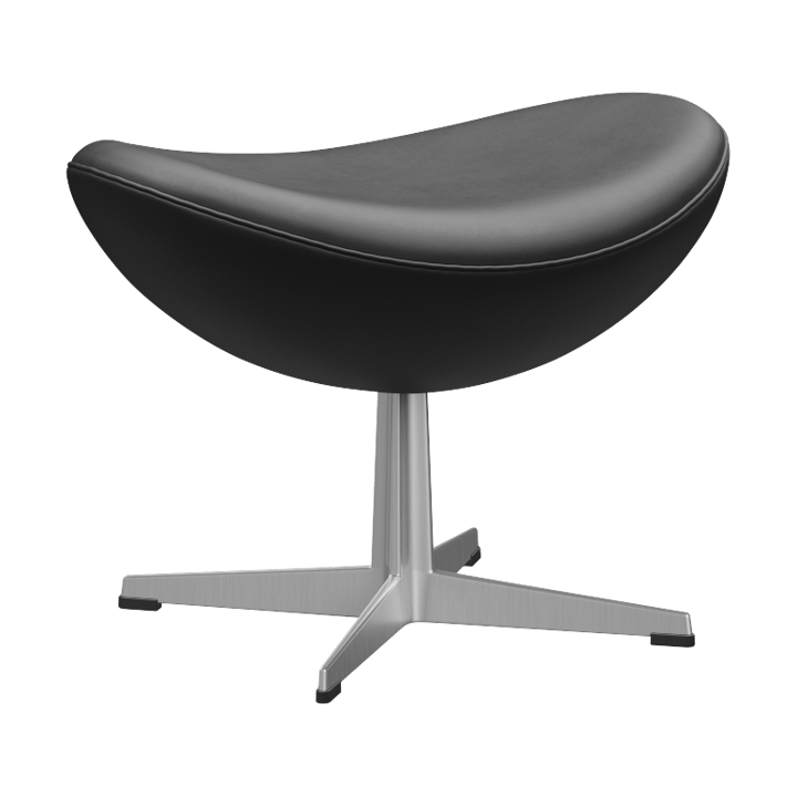 Ägget 3127 fotpall - Leather Essential Black-steel - Fritz Hansen