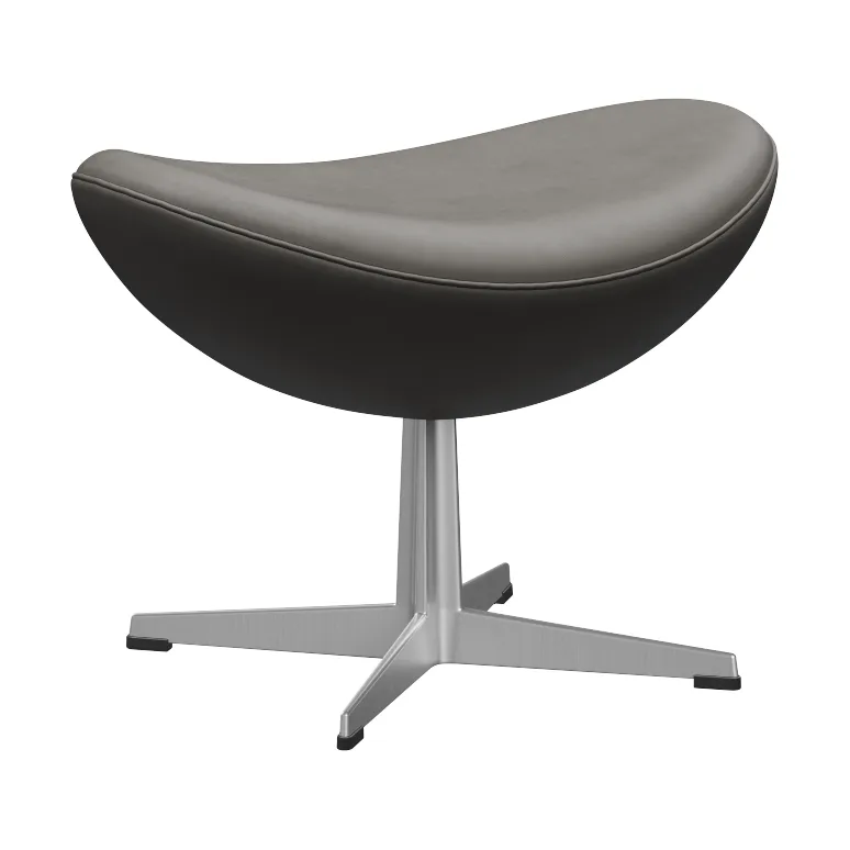 Ägget 3127 fotpall, Leather Essential Lava-steel Fritz Hansen