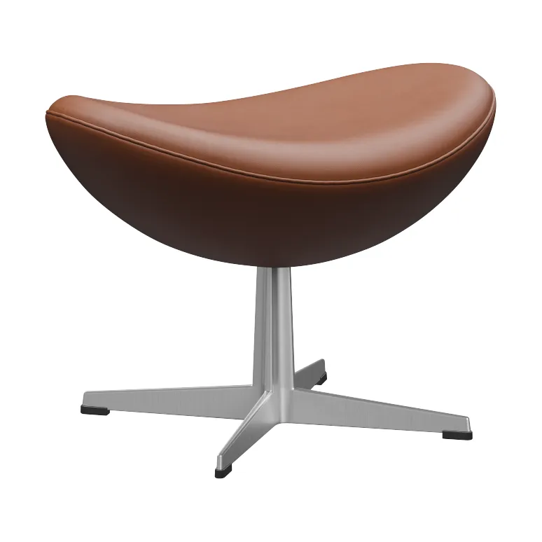 Ägget 3127 fotpall, Leather Essential Walnut-steel Fritz Hansen
