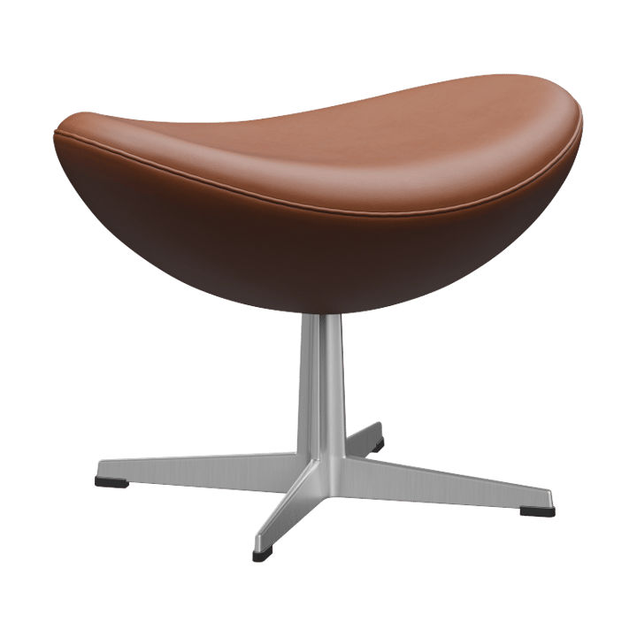 Ägget 3127 fotpall - Leather Essential Walnut-steel - Fritz Hansen