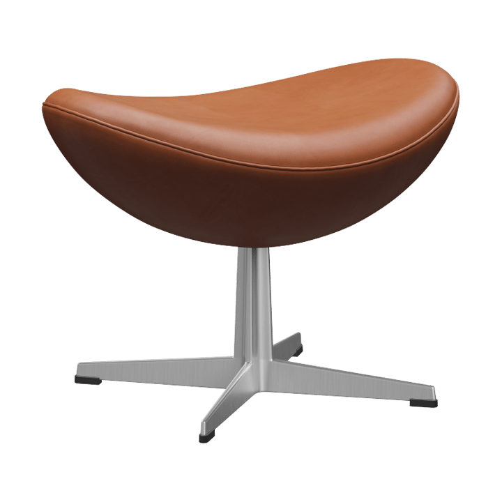 Ägget 3127 fotpall - Leather Grace Walnut-steel - Fritz Hansen