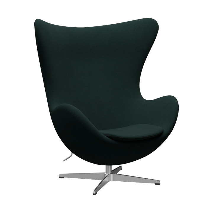 Ägget 3316 fåtölj - Christianshavn Dark Green 1161-steel - Fritz Hansen