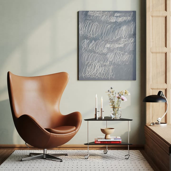 Ägget 3316 fåtölj - Leather aura black-steel - Fritz Hansen