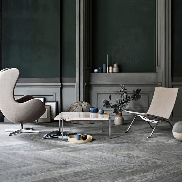 Ägget 3316 fåtölj - Leather aura black-steel - Fritz Hansen