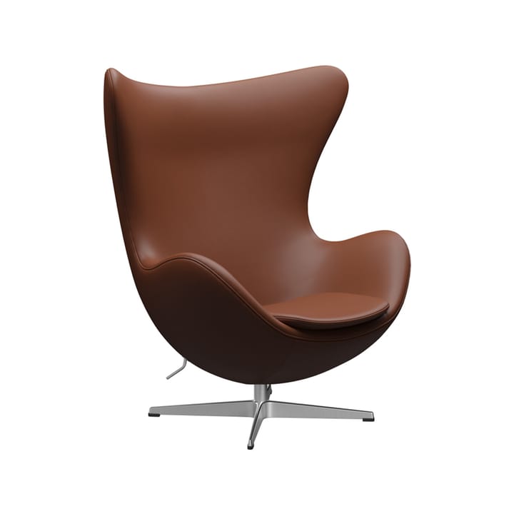 Ägget 3316 fåtölj - Leather aura cognac-steel - Fritz Hansen