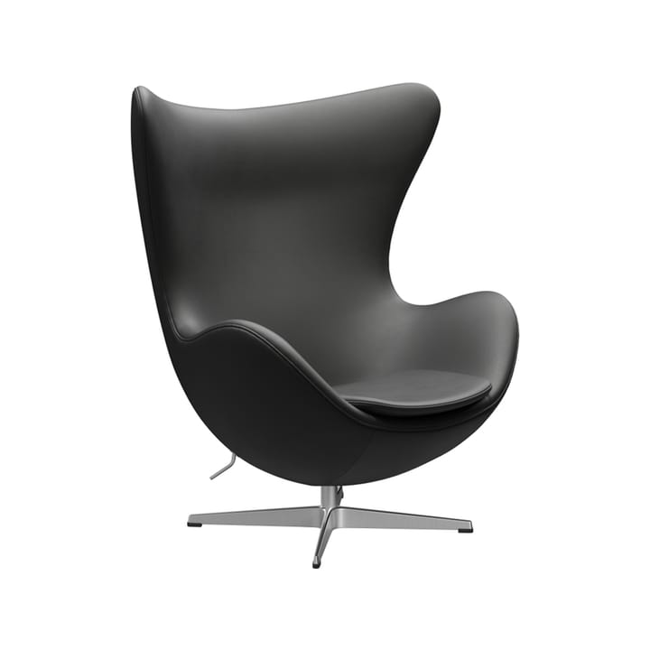 Ägget 3316 fåtölj - Leather essential black-steel - Fritz Hansen