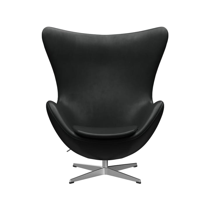 Ägget 3316 fåtölj - Leather grace black-steel - Fritz Hansen