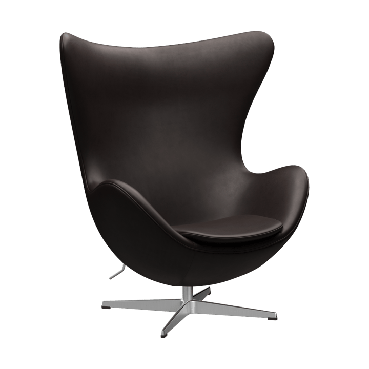Ägget 3316 fåtölj - Leather Grace Dark Brown-steel - Fritz Hansen