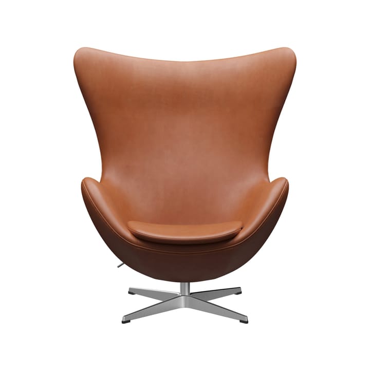 Ägget 3316 fåtölj - Leather grace walnut-steel - Fritz Hansen