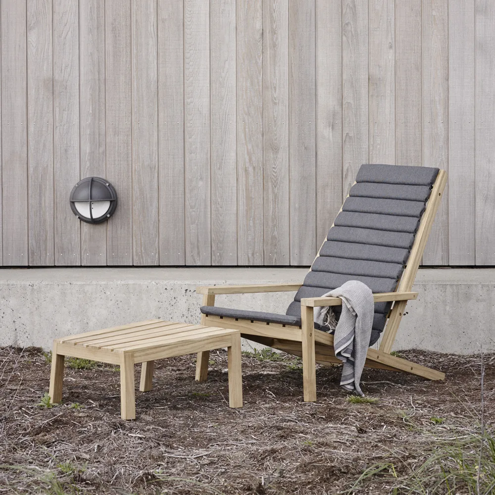 Between Lines däckstolsdyna, tyg outdoor textile ash Fritz Hansen