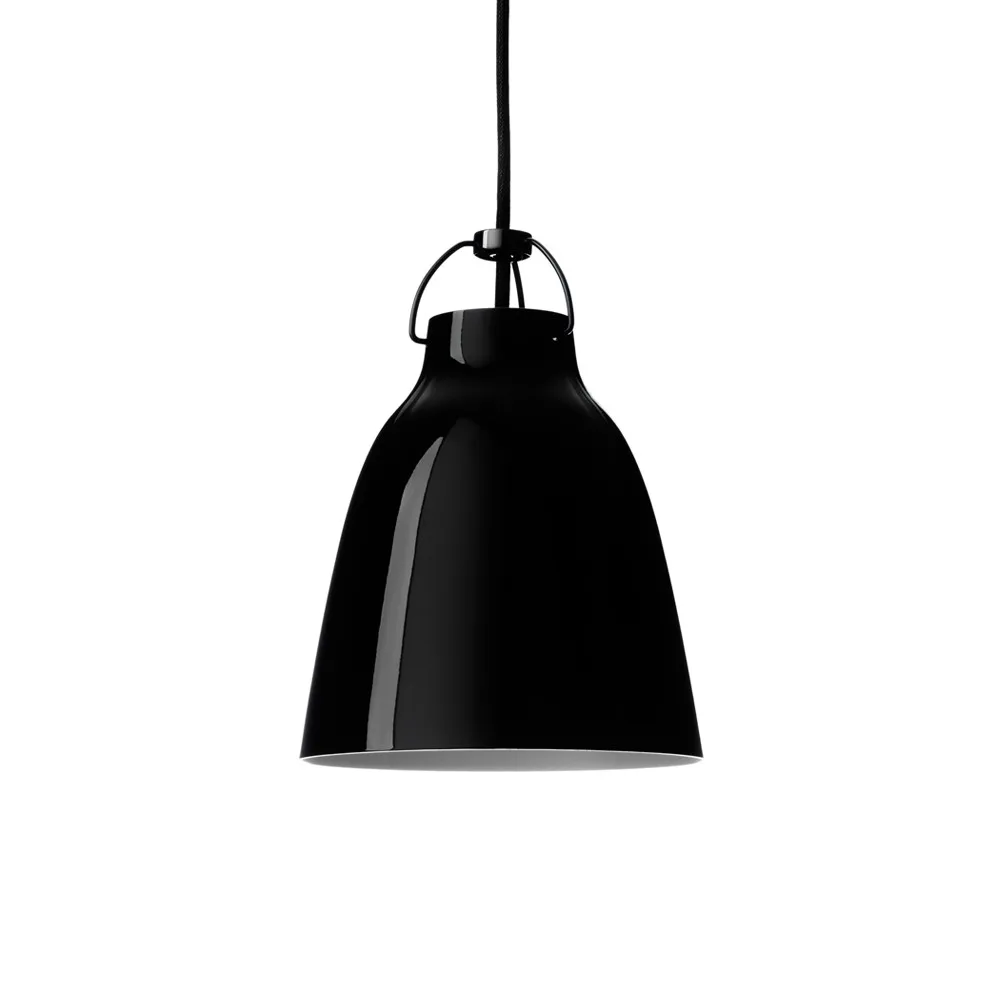 Caravaggio 1 pendel, Svart-svart textilsladd Fritz Hansen