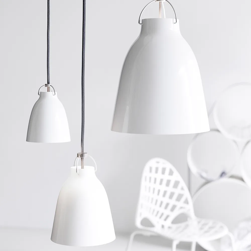 Caravaggio 1 pendel, Svart-svart textilsladd Fritz Hansen
