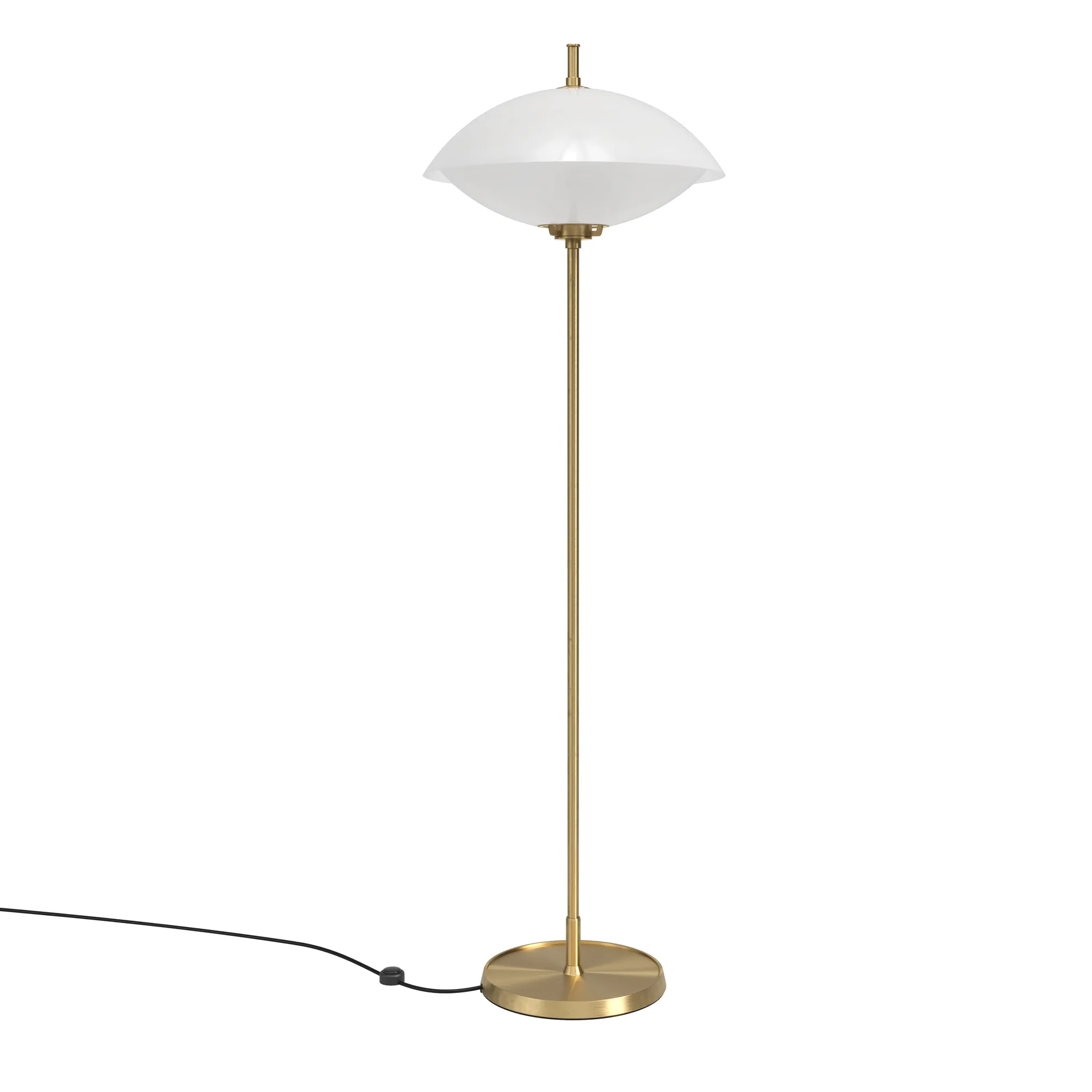 Clam golvlampa 128 cm, Opal-brass Fritz Hansen