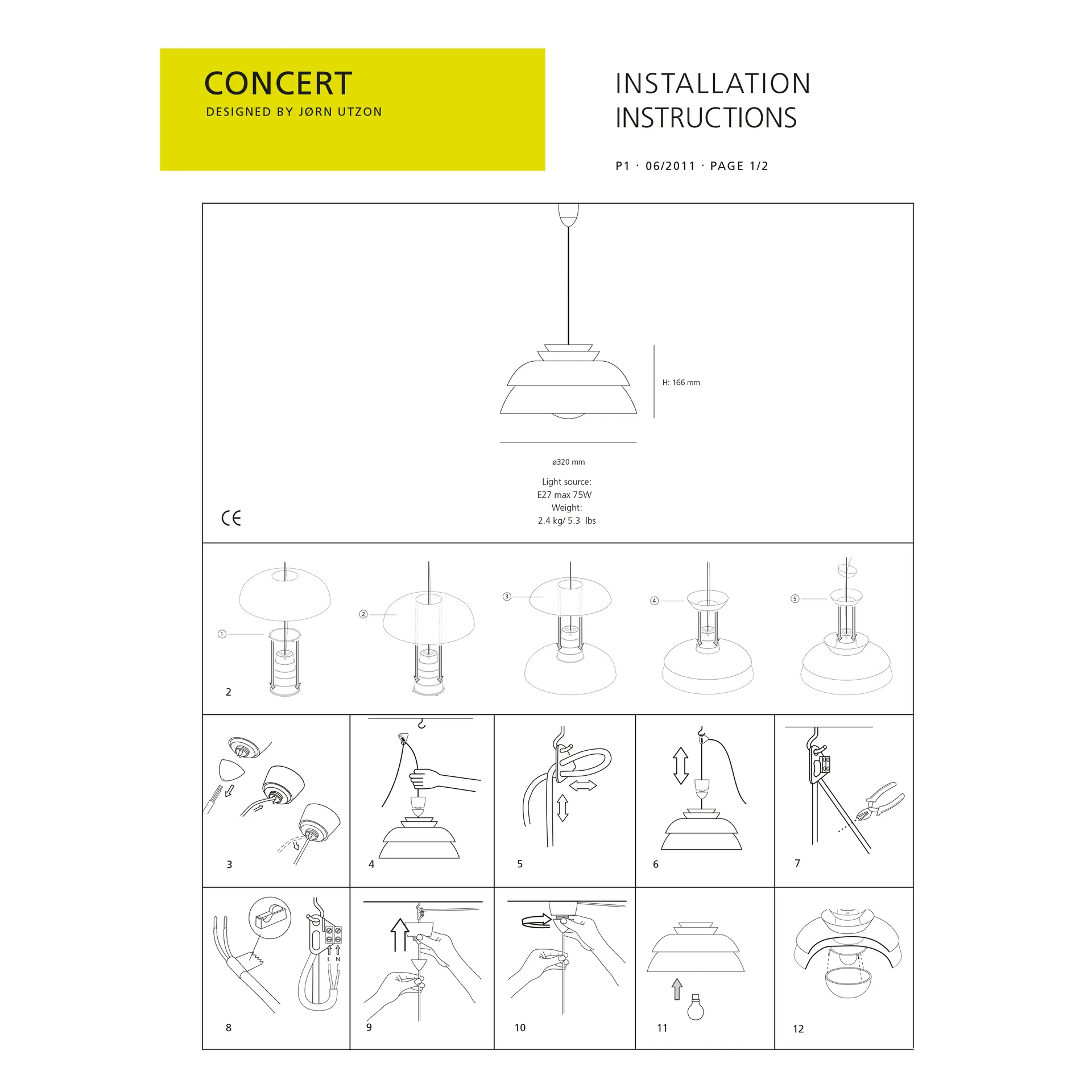 Concert pendel vit, P1 Fritz Hansen