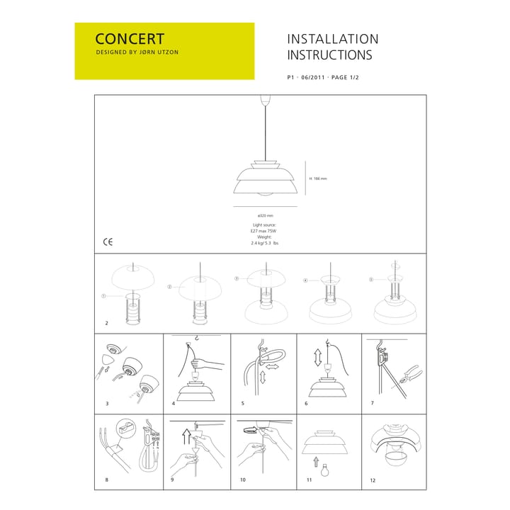 Concert pendel vit, P1 Fritz Hansen