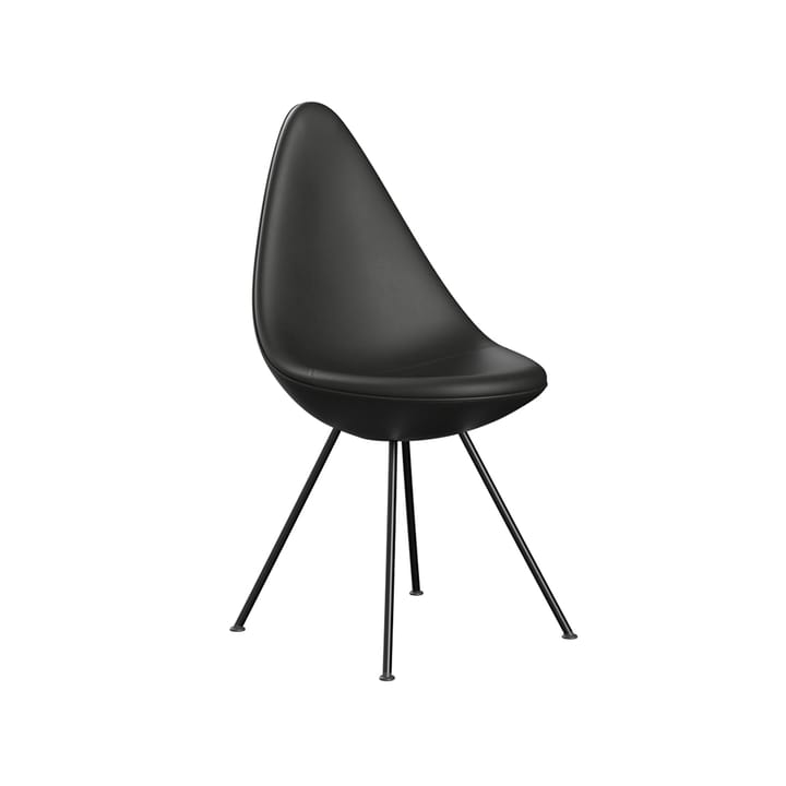 Droppen 3110 Helklädd stol - Leather essential black-black - Fritz Hansen