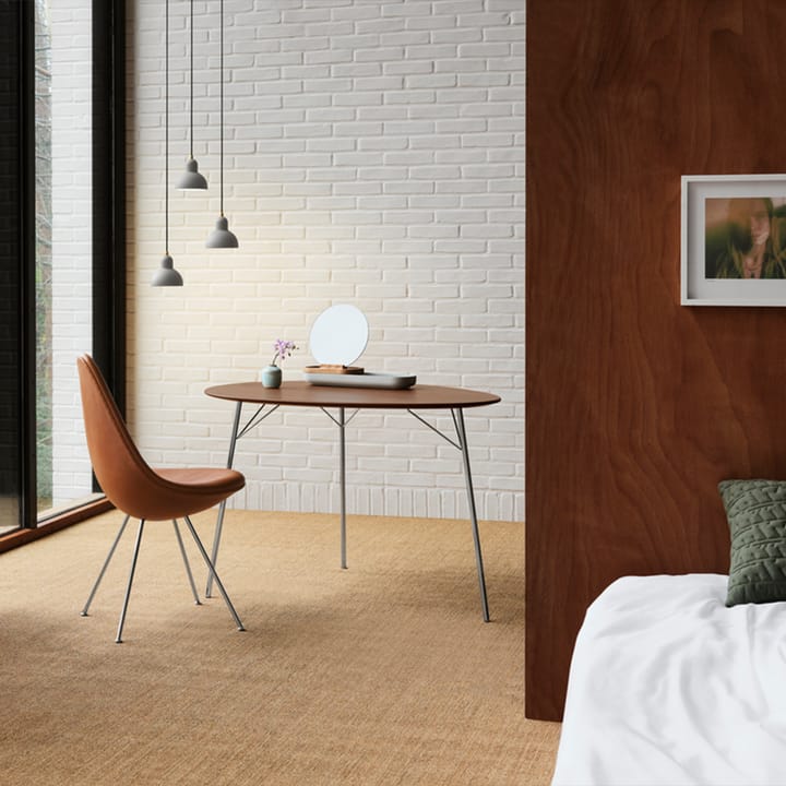Droppen 3110 Helklädd stol, Leather essential black-chrome Fritz Hansen