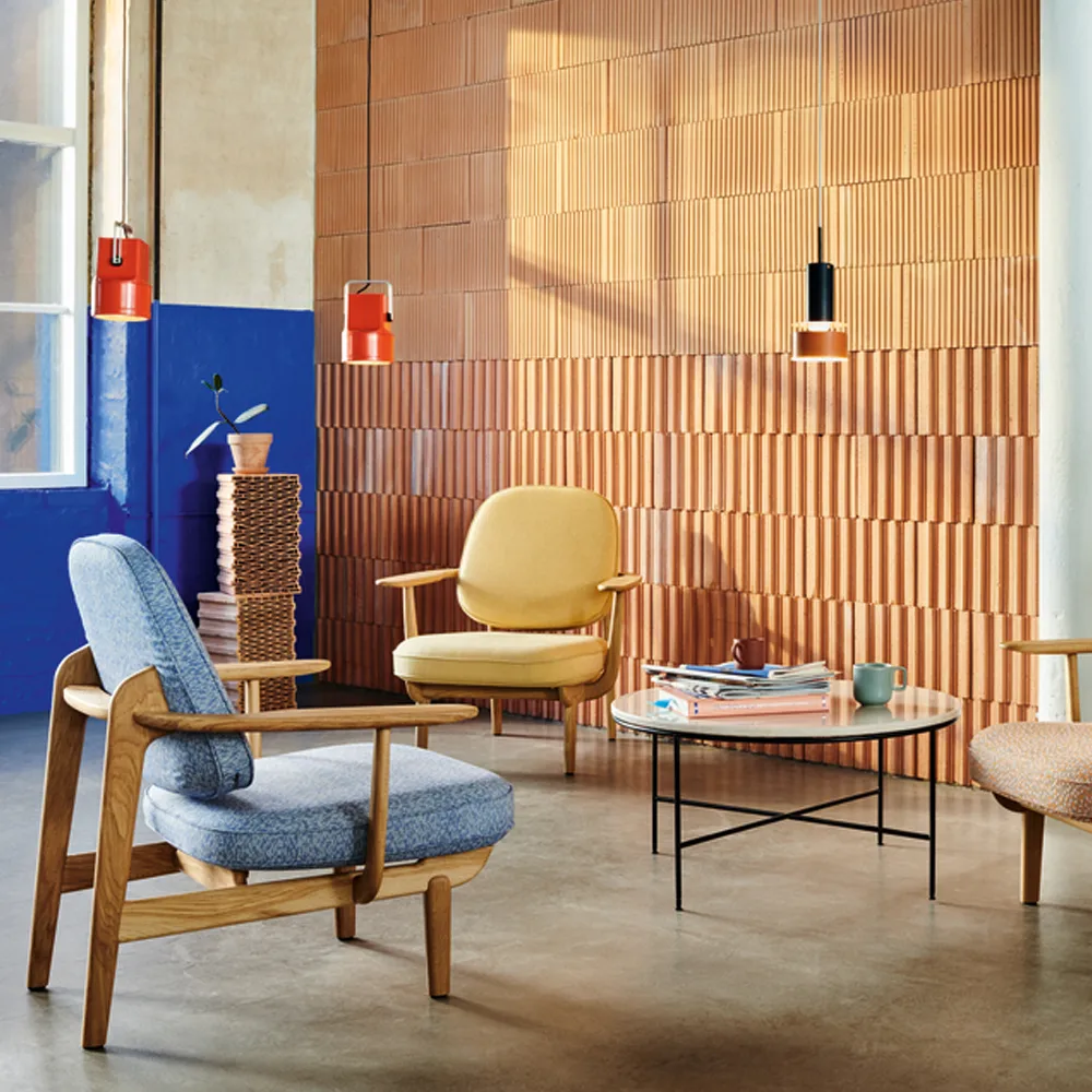 Fred JH97 fåtölj, Christianshavn gul Fritz Hansen