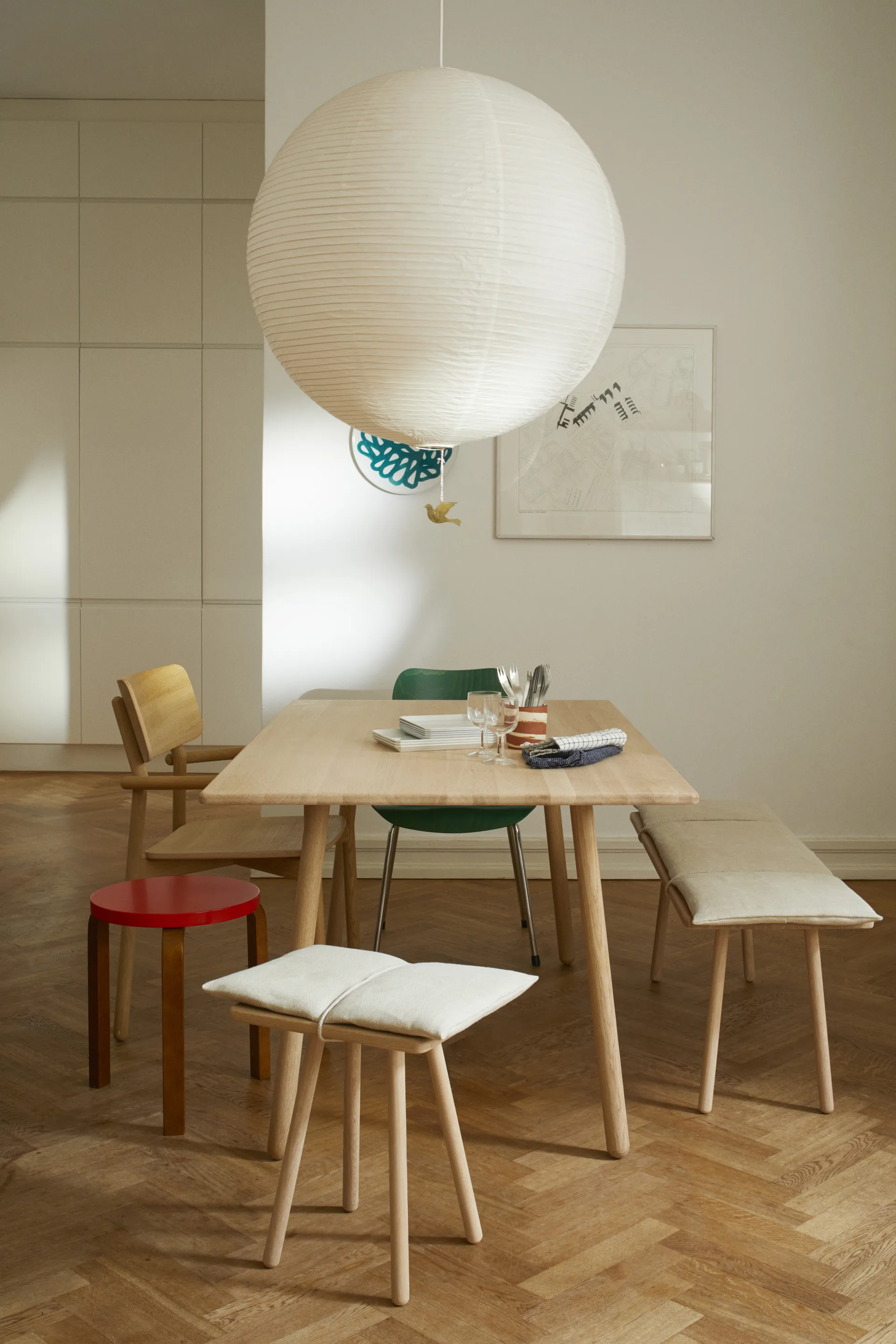 Georg linnedyna med rem till bänk, Beige Fritz Hansen