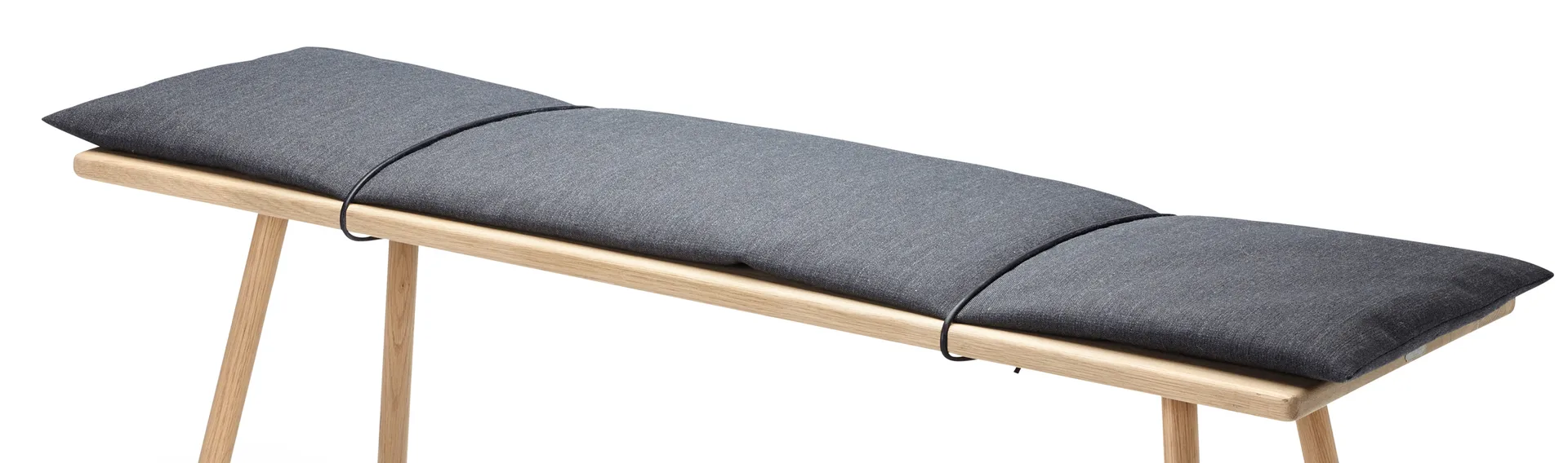 Georg ulldyna med rem till bänk, Mörkgrå-svart Fritz Hansen