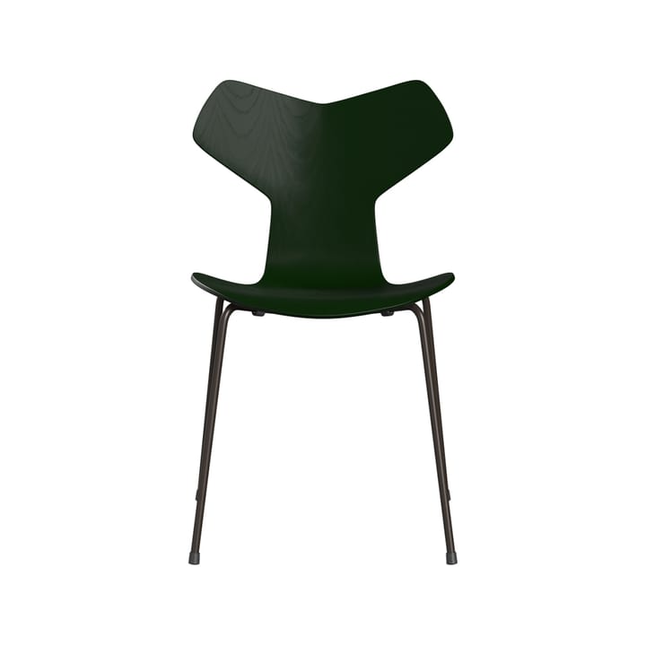 Grand Prix 3130 stol - Evergreen-målad ask-brunt stativ - Fritz Hansen